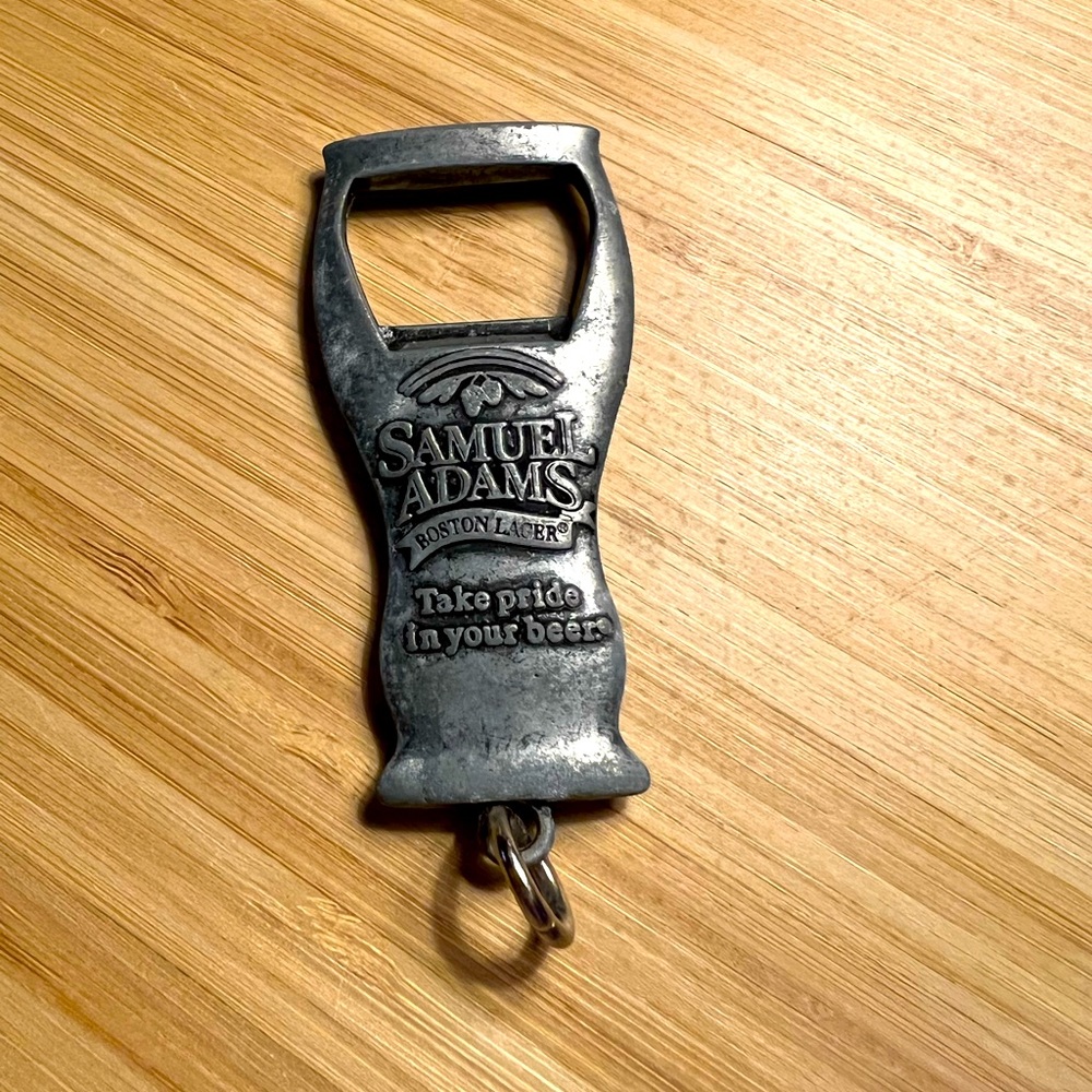 💙🧡HOST PICK!🧡💙Samuel Adams Boston Lager Keychain Bottle Opener Heavy Metal
